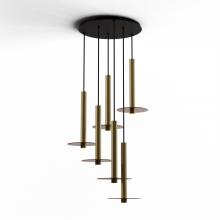 Koncept Inc Canada CMP-C6-S-16-BRS+GTEA9 - Combi Pendant 16" Circular 6 Combo Brass with Matte Black Canopy