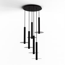 Koncept Inc Canada CMP-C6-S-16-MTB+GDGY9 - Combi Pendant 16" Circular 6 Combo Matte Black with Matte Black Canopy