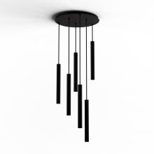 Koncept Inc Canada CMP-C6-S-16-MTB - Combi Pendant 16" Circular 6 Combo Matte Black with Matte Black Canopy, Suspension / Flush Mount