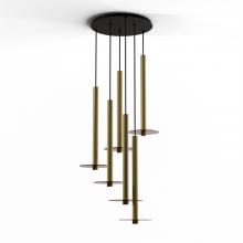 Koncept Inc Canada CMP-C6-S-24-BRS+GTEA9 - Combi Pendant 24" Circular 6 Combo Brass with Matte Black Canopy