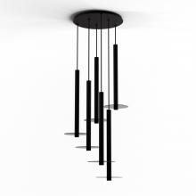 Koncept Inc Canada CMP-C6-S-24-MTB+GDGY9 - Combi Pendant 24" Circular 6 Combo Matte Black with Matte Black Canopy