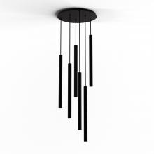 Koncept Inc Canada CMP-C6-S-24-MTB - Combi Pendant 24" Circular 6 Combo Matte Black with Matte Black Canopy