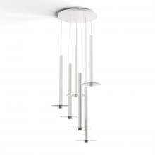 Koncept Inc Canada CMP-C6-S-24-MWT+GDGY9 - Combi Pendant 24" Circular 6 Combo Matte White with Matte White Canopy