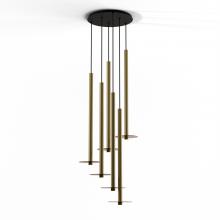 Koncept Inc Canada CMP-C6-S-36-BRS+GTEA9 - Combi Pendant 36" Circular 6 Combo Brass with Matte Black Canopy