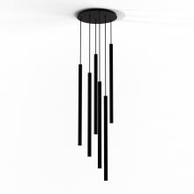 Koncept Inc Canada CMP-C6-S-36-MTB - Combi Pendant 36" Circular 6 Combo Matte Black with Matte Black Canopy