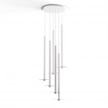 Koncept Inc Canada CMP-C6-S-36-MWT+GCLR9 - Combi Pendant 36" Circular 6 Combo Matte White with Matte White Canopy