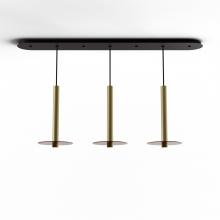 Koncept Inc Canada CMP-L3-S-16-BRS+GTEA9 - Combi Pendant 16" Linear 3 Combo Brass with Matte Black Canopy