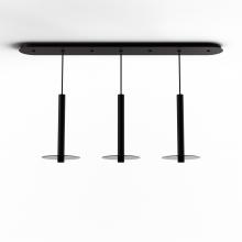 Koncept Inc Canada CMP-L3-S-16-MTB+GDGY9 - Combi Pendant 16" Linear 3 Combo Matte Black with Matte Black Canopy