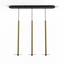 Koncept Inc Canada CMP-L3-S-36-BRS+GTEA9 - Combi Pendant 36" Linear 3 Combo Brass with Matte Black Canopy