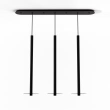 Koncept Inc Canada CMP-L3-S-36-MTB+GDGY9 - Combi Pendant 36" Linear 3 Combo Matte Black with Matte Black Canopy