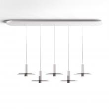 Koncept Inc Canada CMP-L5-S-06-MWT+GDGY9 - Combi Pendant 6" Linear 5 Combo Matte White with Matte White Canopy