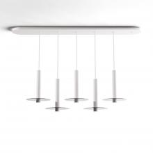 Koncept Inc Canada CMP-L5-S-12-MWT+GDGY9 - Combi Pendant 12" Linear 5 Combo Matte White with Matte White Canopy