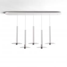 Koncept Inc Canada CMP-L5-S-16-MWT+GDGY9 - Combi Pendant 16" Linear 5 Combo Matte White with Matte White Canopy