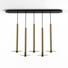 Koncept Inc Canada CMP-L5-S-24-BRS+GTEA9 - Combi Pendant 24" Linear 5 Combo Brass with Matte Black Canopy