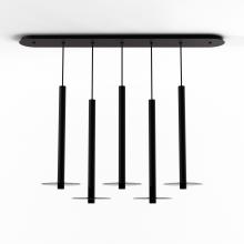 Koncept Inc Canada CMP-L5-S-24-MTB+GDGY9 - Combi Pendant 24" Linear 5 Combo Matte Black with Matte Black Canopy