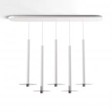 Koncept Inc Canada CMP-L5-S-24-MWT+GDGY9 - Combi Pendant 24" Linear 5 Combo Matte White with Matte White Canopy