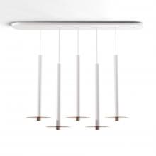 Koncept Inc Canada CMP-L5-S-24-MWT+GTEA9 - Combi Pendant 24" Linear 5 Combo Matte White with Matte White Canopy