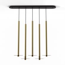 Koncept Inc Canada CMP-L5-S-36-BRS+GTEA9 - Combi Pendant 36" Linear 5 Combo Brass with Matte Black Canopy