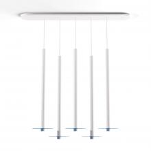 Koncept Inc Canada CMP-L5-S-36-MWT+GBLU9 - Combi Pendant 36" Linear 5 Combo Matte White with Matte White Canopy
