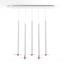 Koncept Inc Canada CMP-L5-S-36-MWT+GTEA9 - Combi Pendant 36" Linear 5 Combo Matte White with Matte White Canopy