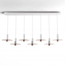 Koncept Inc Canada CMP-L7-S-06-MWT+GTEA9 - Combi Pendant 6" Linear 7 Combo Matte White with Matte White Canopy