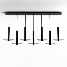 Koncept Inc Canada CMP-L7-S-12-MTB+GDGY9 - Combi Pendant 12" Linear 7 Combo Matte Black with Matte Black Canopy