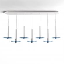 Koncept Inc Canada CMP-L7-S-12-MWT+GBLU9 - Combi Pendant 12" Linear 7 Combo Matte White with Matte White Canopy