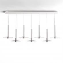 Koncept Inc Canada CMP-L7-S-12-MWT+GCLR9 - Combi Pendant 12" Linear 7 Combo Matte White with Matte White Canopy