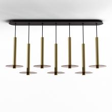 Koncept Inc Canada CMP-L7-S-16-BRS+GTEA9 - Combi Pendant 16" Linear 7 Combo Brass with Matte Black Canopy