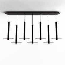 Koncept Inc Canada CMP-L7-S-16-MTB+GDGY9 - Combi Pendant 16" Linear 7 Combo Matte Black with Matte Black Canopy