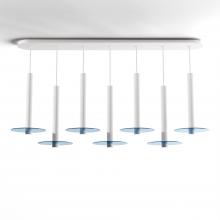 Koncept Inc Canada CMP-L7-S-16-MWT+GBLU9 - Combi Pendant 16" Linear 7 Combo Matte White with Matte White Canopy