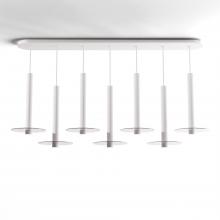 Koncept Inc Canada CMP-L7-S-16-MWT+GCLR9 - Combi Pendant 16" Linear 7 Combo Matte White with Matte White Canopy