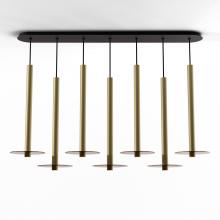 Koncept Inc Canada CMP-L7-S-24-BRS+GTEA9 - Combi Pendant 24" Linear 7 Combo Brass with Matte Black Canopy