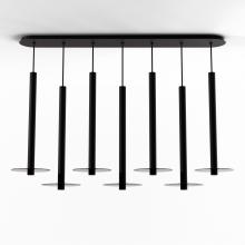 Koncept Inc Canada CMP-L7-S-24-MTB+GDGY9 - Combi Pendant 24" Linear 7 Combo Matte Black with Matte Black Canopy