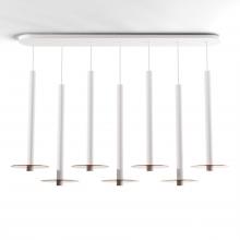 Koncept Inc Canada CMP-L7-S-24-MWT+GTEA9 - Combi Pendant 24" Linear 7 Combo Matte White with Matte White Canopy