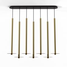 Koncept Inc Canada CMP-L7-S-36-BRS+GTEA9 - Combi Pendant 36" Linear 7 Combo Brass with Matte Black Canopy