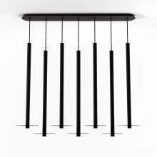 Koncept Inc Canada CMP-L7-S-36-MTB+GDGY9 - Combi Pendant 36" Linear 7 Combo Matte Black with Matte Black Canopy