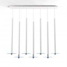 Koncept Inc Canada CMP-L7-S-36-MWT+GBLU9 - Combi Pendant 36" Linear 7 Combo Matte White with Matte White Canopy