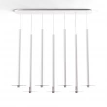 Koncept Inc Canada CMP-L7-S-36-MWT+GCLR9 - Combi Pendant 36" Linear 7 Combo Matte White with Matte White Canopy