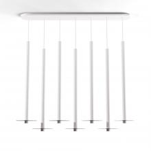 Koncept Inc Canada CMP-L7-S-36-MWT+GDGY9 - Combi Pendant 36" Linear 7 Combo Matte White with Matte White Canopy