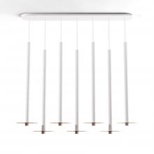 Koncept Inc Canada CMP-L7-S-36-MWT+GTEA9 - Combi Pendant 36" Linear 7 Combo Matte White with Matte White Canopy