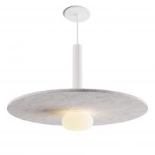 Koncept Inc Canada CMP-S1-S-12-MWT+ALTM20+GLB - Combi Pendant 12" Single Unit Matte White with Matte White Canopy, 20" acoustic panel (Light