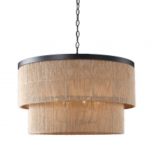 Terracotta Lighting H22117-6 - Whitsunday Two-tier Abaca Drum Chandelier