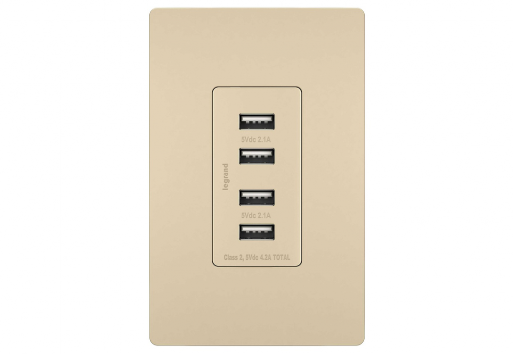 radiant® Quad USB Charger, Ivory