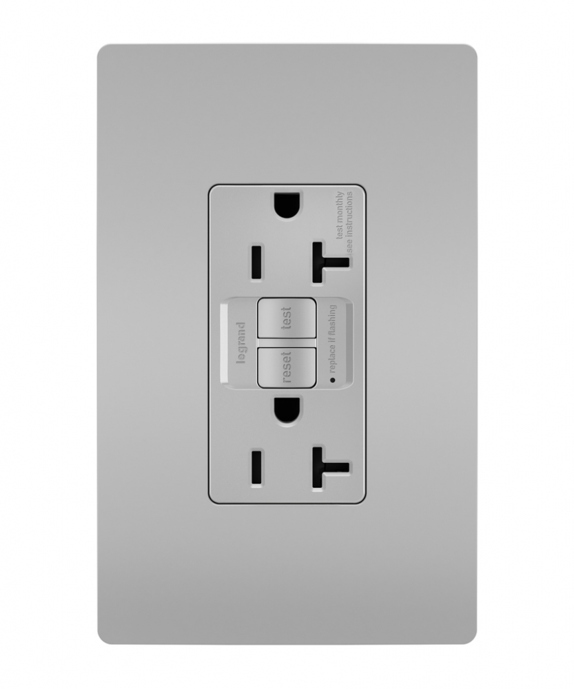 radiant? Spec Grade 20A Tamper Resistant Self Test GFCI Receptacle, Gray (4 pack)