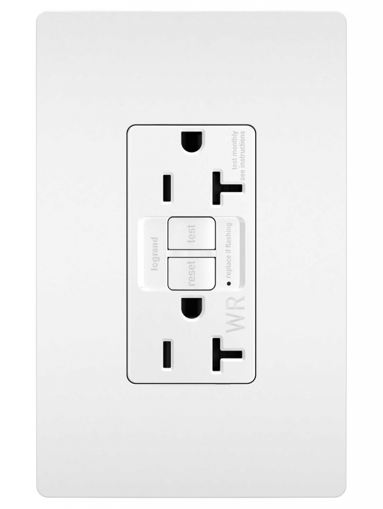 radiant® Tamper-Resistant Weather-Resistant 20A Duplex Self-Test GFCI Receptacles with SafeLock® Pro