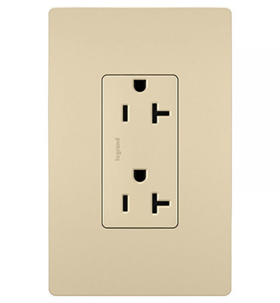 radiant® Spec Grade 20A Tamper-Resistant Receptacle, Ivory