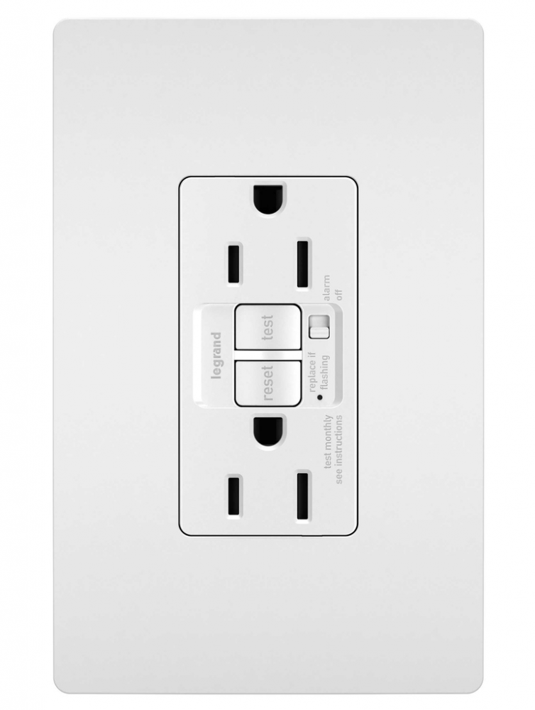 radiant® Tamper-Resistant 15A Duplex Self-Test GFCI Receptacles with Audible Alarm and SafeLock® Pro