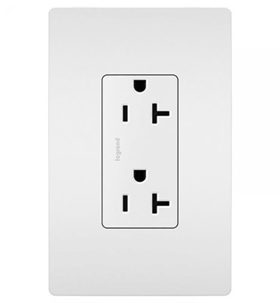 radiant® Spec Grade 20A Tamper-Resistant Receptacle, White