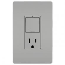 Legrand Radiant RCD38TRGRY - radiant® Single Pole/3-Way Switch with 15A Tamper-Resistant Outlet, Gray